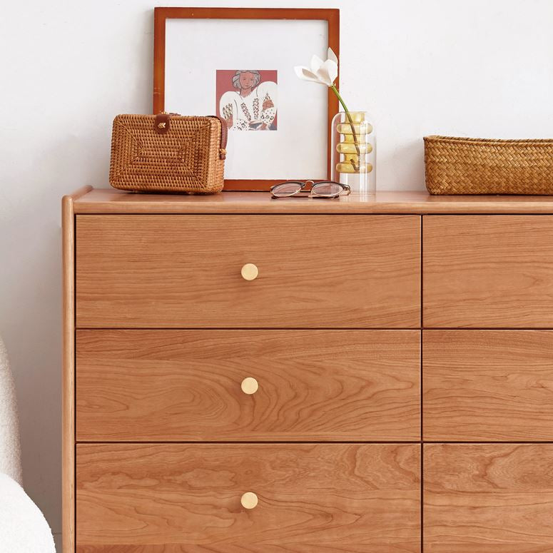 Prunus Solid Cherry 6 Chest of Drawers - Oak Furniture Store