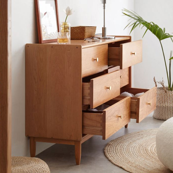 Prunus Solid Cherry 6 Chest of Drawers - Oak Furniture Store