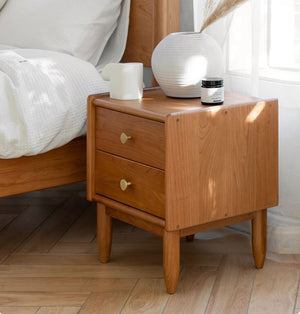 Prunus Solid Cherry Bedside Table - Oak Furniture Store & Sofas