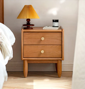 Prunus Solid Cherry Bedside Table - Oak Furniture Store & Sofas