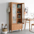 Prunus Solid Cherry Bookcase with Glass Doors - Oak Furniture Store