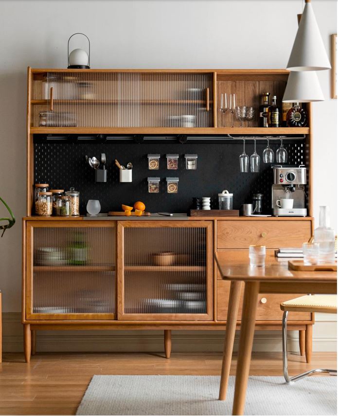 Prunus Solid Cherry Large Buffet With Hutch Dresser