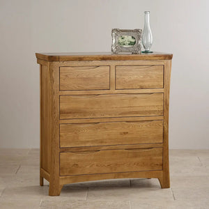 Renwick Rustic Solid Oak 3+2 Chest of Drawers - Oak Furniture Store & Sofas