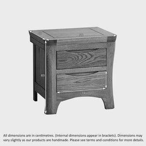 Renwick Rustic Solid Oak Bedside Table - Oak Furniture Store & Sofas