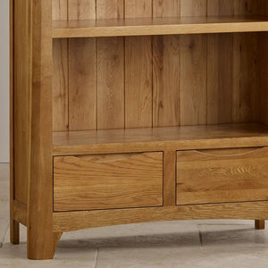 Renwick Rustic Solid Oak Bookcase Cabinet - Oak Furniture Store & Sofas