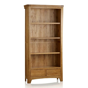 Renwick Rustic Solid Oak Bookcase Cabinet - Oak Furniture Store & Sofas