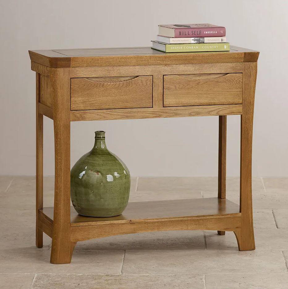 Renwick Rustic Solid Oak Console Table - Oak Furniture Store & Sofas