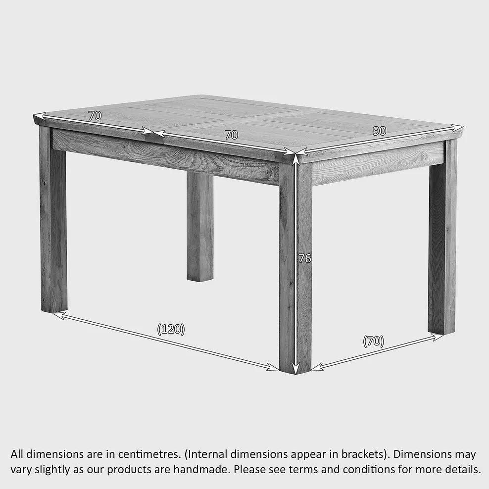 Renwick Rustic Solid Oak Extending Dining Table - Oak Furniture Store