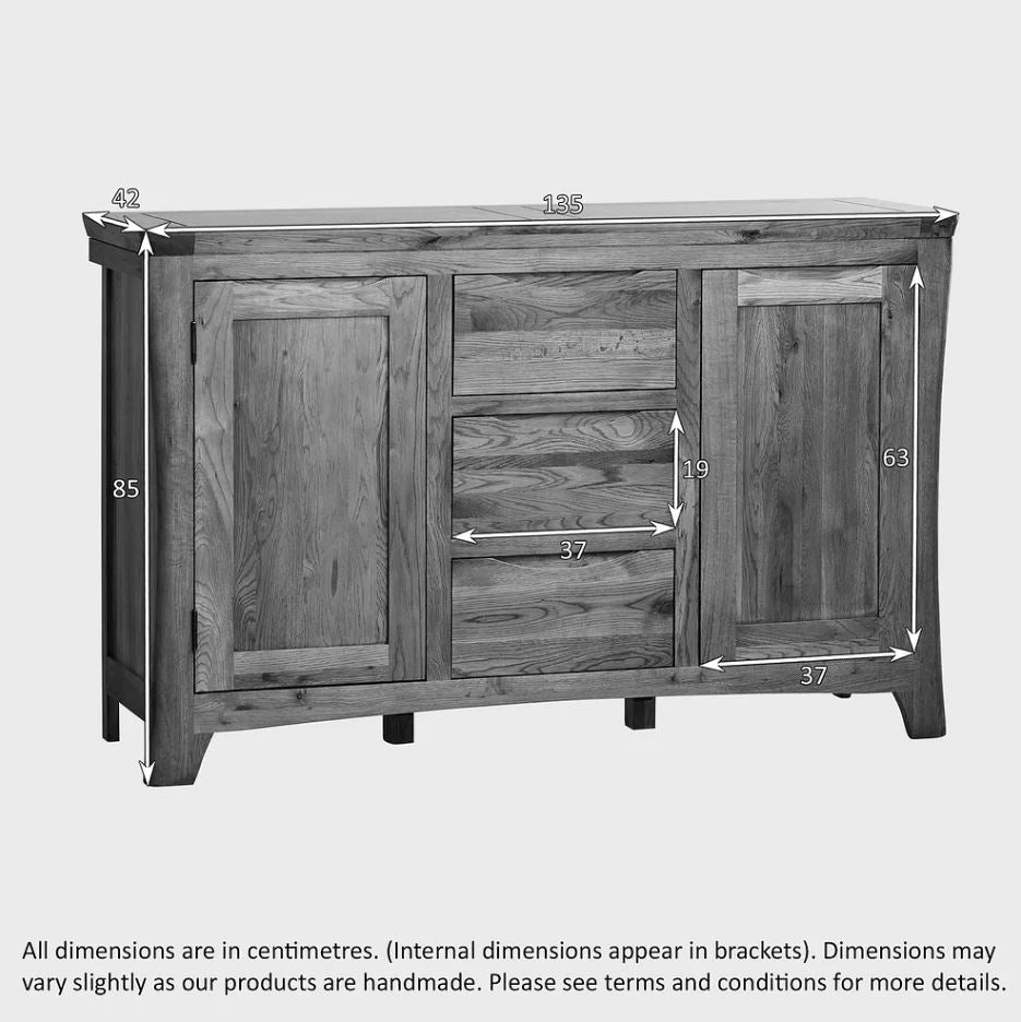 Renwick Rustic Solid Oak Large Sideboard - Oak Furniture Store