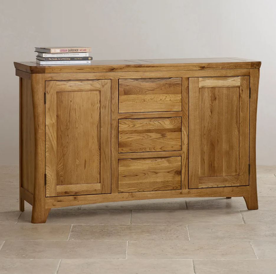 Renwick Rustic Solid Oak Large Sideboard - Oak Furniture Store