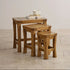 Renwick Rustic Solid Oak Nest of Tables - Oak Furniture Store