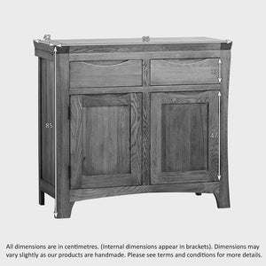 Renwick Rustic Solid Oak Small Sideboard - Oak Furniture Store & Sofas