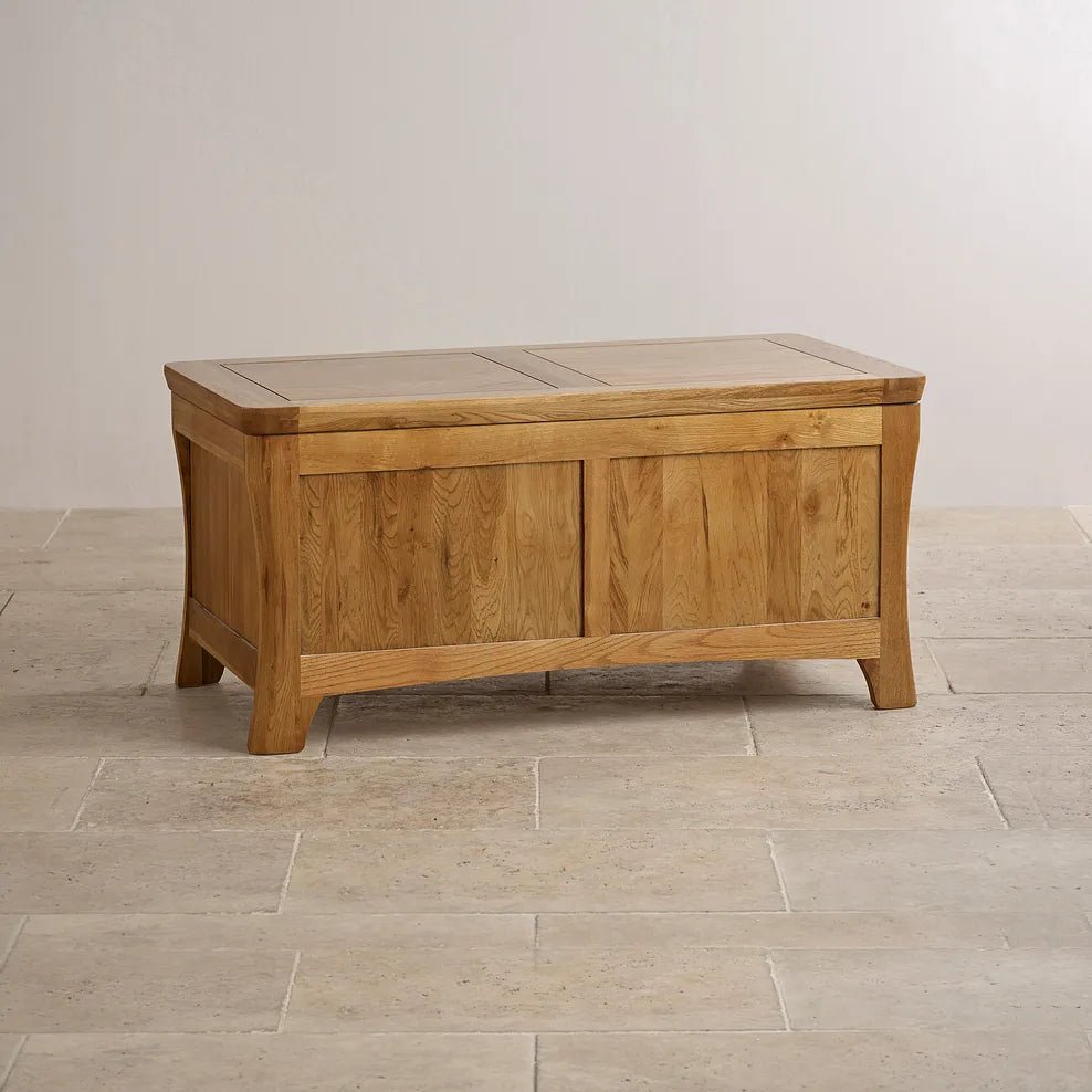 Renwick Rustic Solid Oak Storage Box - Oak Furniture Store