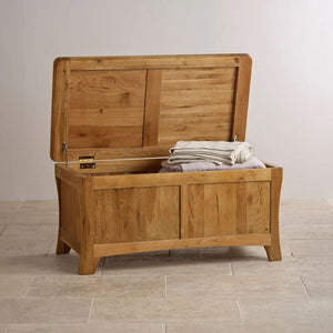 Renwick Rustic Solid Oak Storage Box - Oak Furniture Store & Sofas