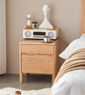 Riga Natural Solid Oak Bedside Table - Oak Furniture Store & Sofas