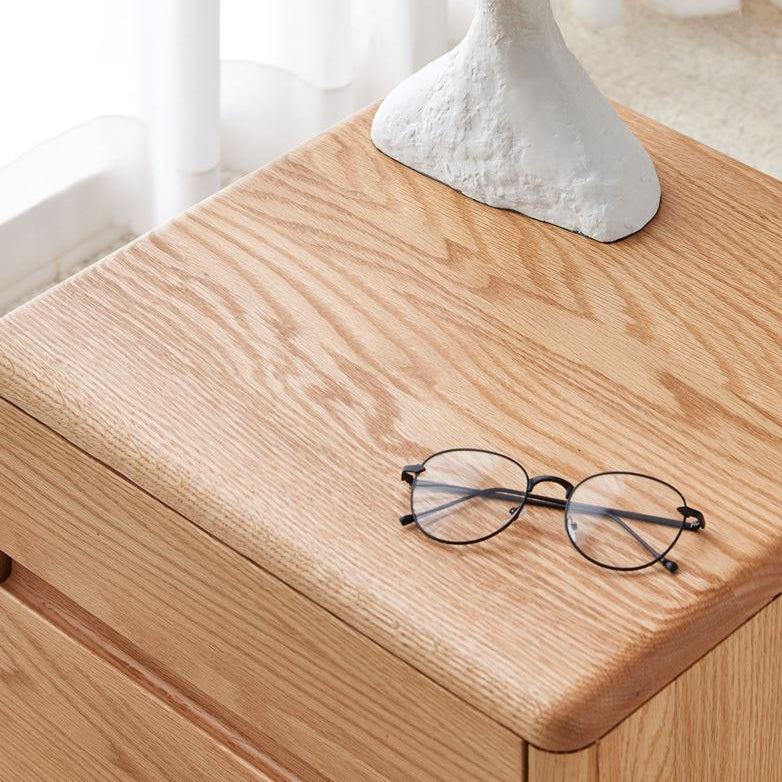 Riga Natural Solid Oak Bedside Table - Oak Furniture Store