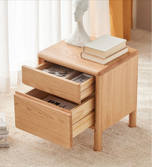 Riga Natural Solid Oak Bedside Table - Oak Furniture Store & Sofas