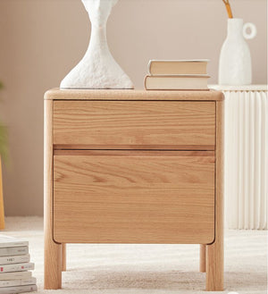 Riga Natural Solid Oak Bedside Table - Oak Furniture Store & Sofas