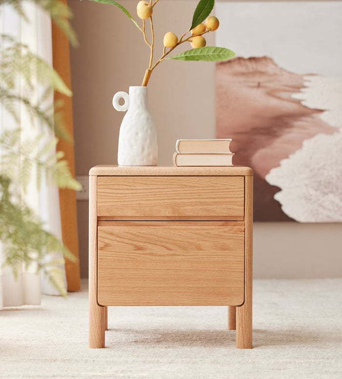 Riga Natural Solid Oak Bedside Table