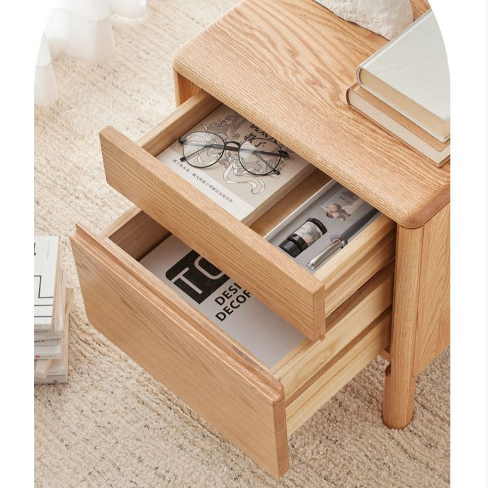 Riga Natural Solid Oak Bedside Table - Oak Furniture Store
