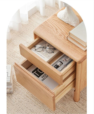 Riga Natural Solid Oak Bedside Table - Oak Furniture Store & Sofas