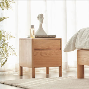 Riga Natural Solid Oak Bedside Table - Oak Furniture Store & Sofas