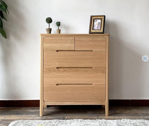 Seattle Natural Solid Oak 2+3 Chest of Drawers - Oak Furniture Store & Sofas