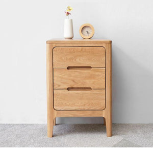 Seattle Natural Solid Oak 3 Drawers Bedside Table - Oak Furniture Store & Sofas