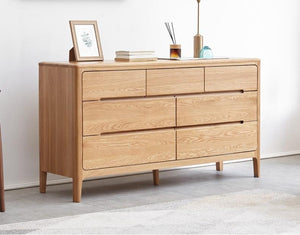 Seattle Natural Solid Oak 3+4 Chest of Drawers - Oak Furniture Store & Sofas