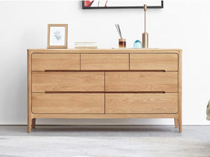 Seattle Natural Solid Oak 3+4 Chest of Drawers - Oak Furniture Store & Sofas