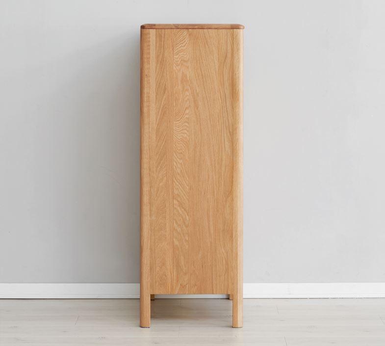 Seattle Natural Solid Oak 5 Drawers Tall Boy - Oak Furniture Store