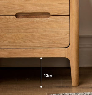 Seattle Natural Solid Oak Bedside Table 2 Drawers - Oak Furniture Store & Sofas