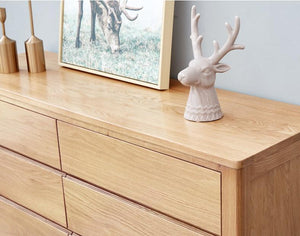 Seattle Natural Solid Oak Chest of 9 Drawers - Oak Furniture Store & Sofas