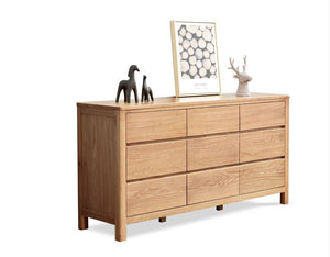 Seattle Natural Solid Oak Chest of 9 Drawers - Oak Furniture Store & Sofas