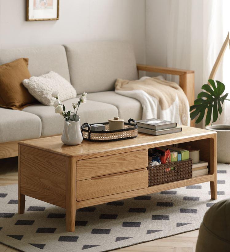 Seattle Natural Solid Oak Coffee Table - Oak Furniture Store & Sofas