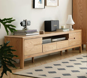 Seattle Natural Solid Oak Entertainment Unit - Oak Furniture Store & Sofas