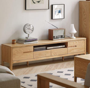 Seattle Natural Solid Oak Entertainment Unit - Oak Furniture Store & Sofas