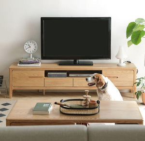 Seattle Natural Solid Oak Entertainment Unit - Oak Furniture Store & Sofas