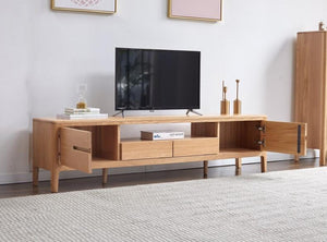 Seattle Natural Solid Oak Entertainment Unit - Oak Furniture Store & Sofas