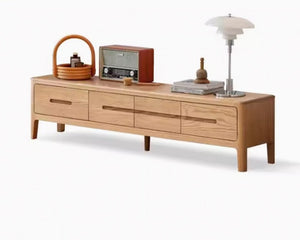 Seattle Natural Solid Oak Entertainment Unit Design Two - Oak Furniture Store & Sofas