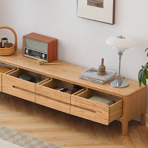 Seattle Natural Solid Oak Entertainment Unit Design Two - Oak Furniture Store & Sofas