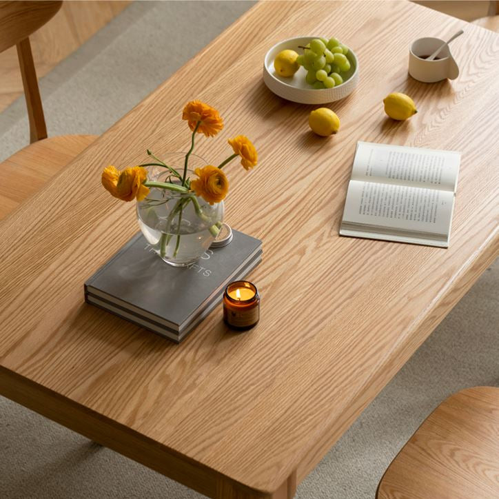 Seattle Natural Solid Oak Large Dining Table - Oak Furniture Store