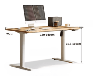 Solid Ash Top Electric Height Adjustable Computer Desk - Oak Furniture Store & Sofas