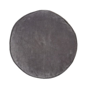 Velvet Cotton Round Cushion Charcoal K1068878CH - Oak Furniture Store & Sofas