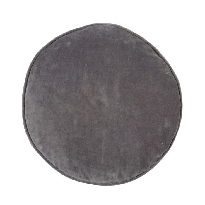 Velvet Cotton Round Cushion Charcoal K1068878CH