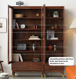 Walnut Glass Display Cabinet - Oak Furniture Store & Sofas