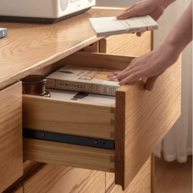 Warburg Natural Solid Oak 9 Drawers Sideboard - Oak Furniture Store