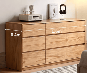 Warburg Natural Solid Oak 9 Drawers Sideboard - Oak Furniture Store & Sofas