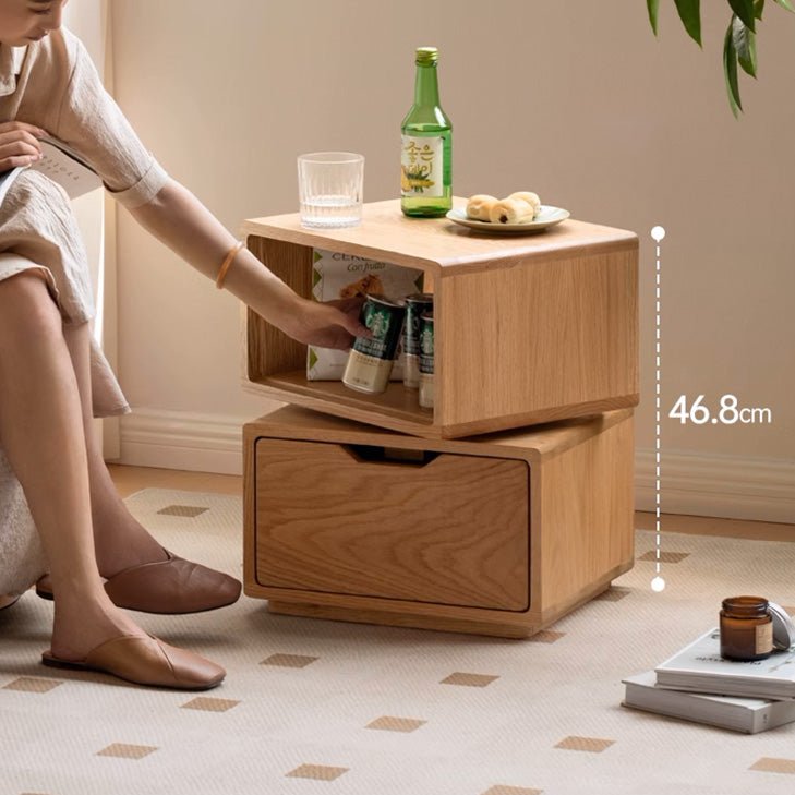 Warburg Natural Solid Oak Side Table - Oak Furniture Store