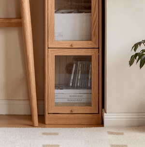 Warburg Solid Oak Display/Book Cabinet - Oak Furniture Store & Sofas